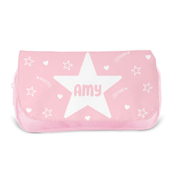 Personalised Children’s Pencil Case | Pencil Case for Girls, Pencil Case for Boys - Back to School | Custom Kids Pencil Case - Pink Stars