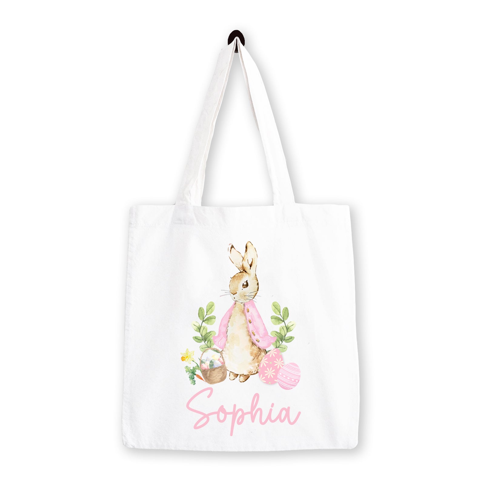 Personalised Easter Bag | Pink or Blue | Personalised Easter Tote, Custom Easter Hunt Bag, Personalised Easter Gift, Easter Basket