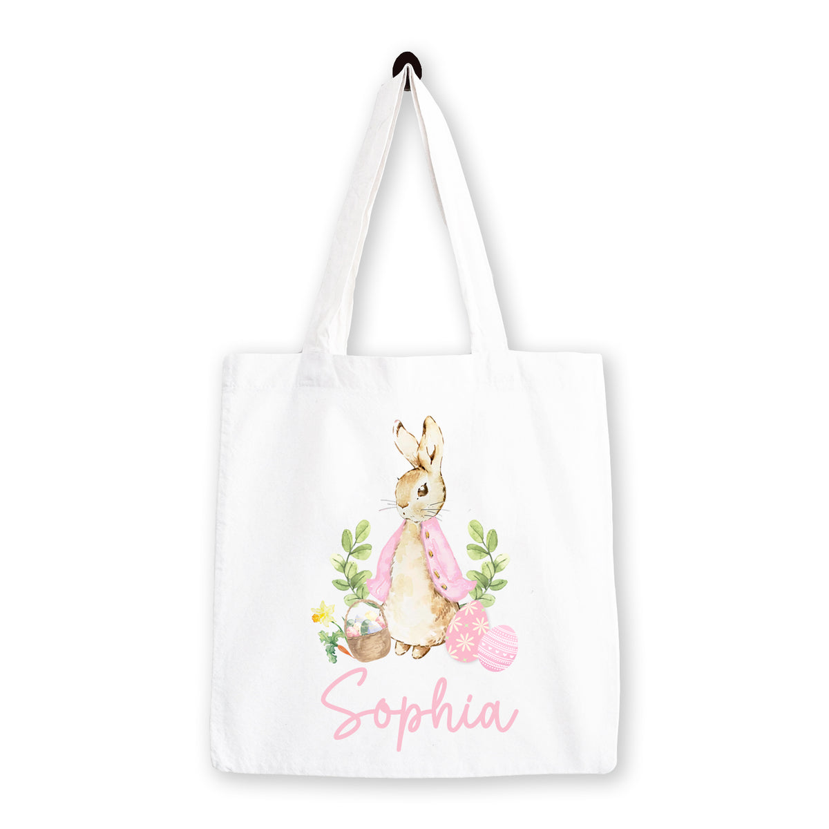 Personalised Easter Bag | Pink or Blue | Personalised Easter Tote, Custom Easter Hunt Bag, Personalised Easter Gift, Easter Basket