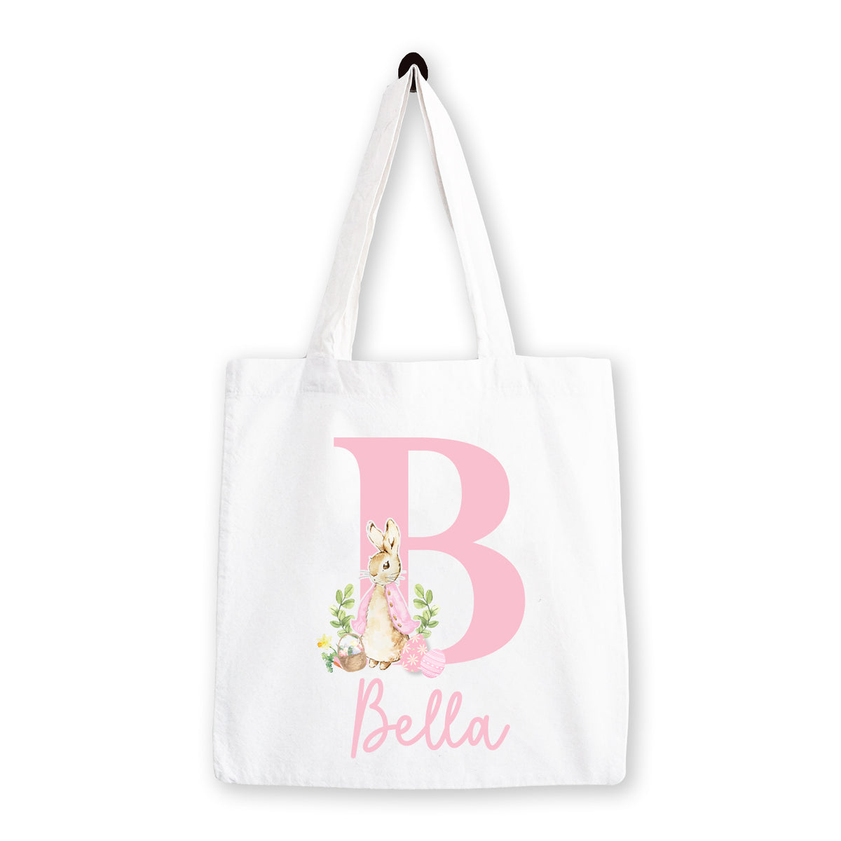 Personalised Easter Bag | Initial Pink or Blue | Personalised Easter Tote, Custom Easter Hunt Bag, Personalised Easter Gift, Easter Basket