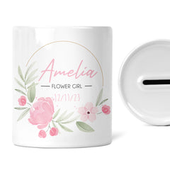 Personalised Flower Girl Money Box | Add a Name & Date | Custom Flower Girl Gift, Custom Flower Girl Gift | Present For Flower Girl
