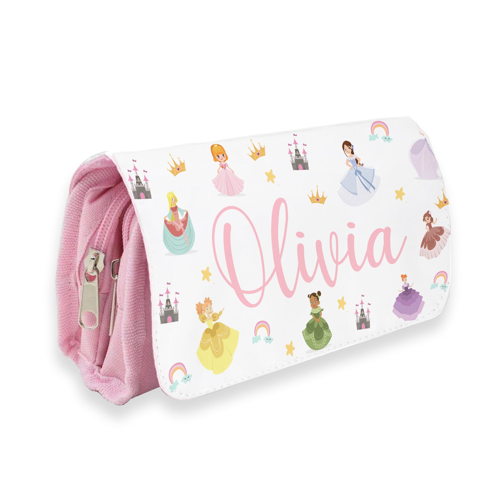 Personalised Children’s Pencil Case | Pencil Case for Girls, Pencil Case for Boys - Back to School | Custom Kids Pencil Case - Princesses