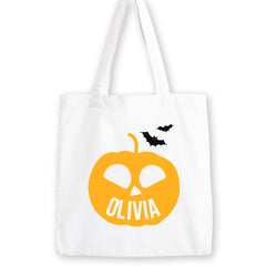Personalised Halloween Trick or Treat Bag | Pumpkin Silhouette | Halloween Tote Bag | Personalised Halloween Gift
