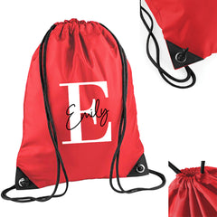 Personalised PE Bag | Kids PE Bag, Personalised Swimming Bag, Children’s PE Bag, School PE Bag, Personalised Nursery Pe Bag - Red