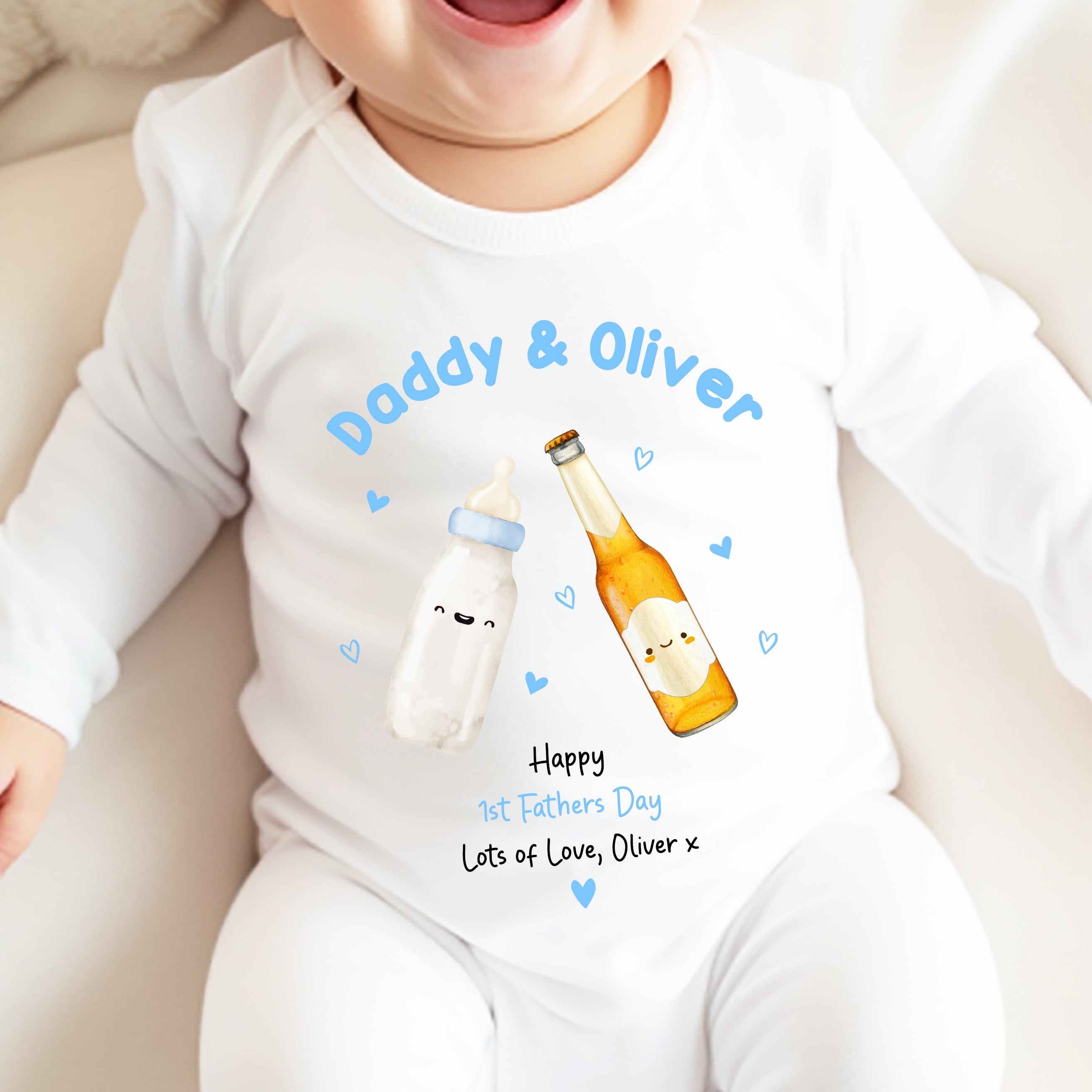 1st Fathers Day Baby Grow | First Fathers Day Gift | 1st Fathers Day Sleepsuit, 1st Fathers Day Bib | Daddy's 1st Fathers Day | 1st Romper