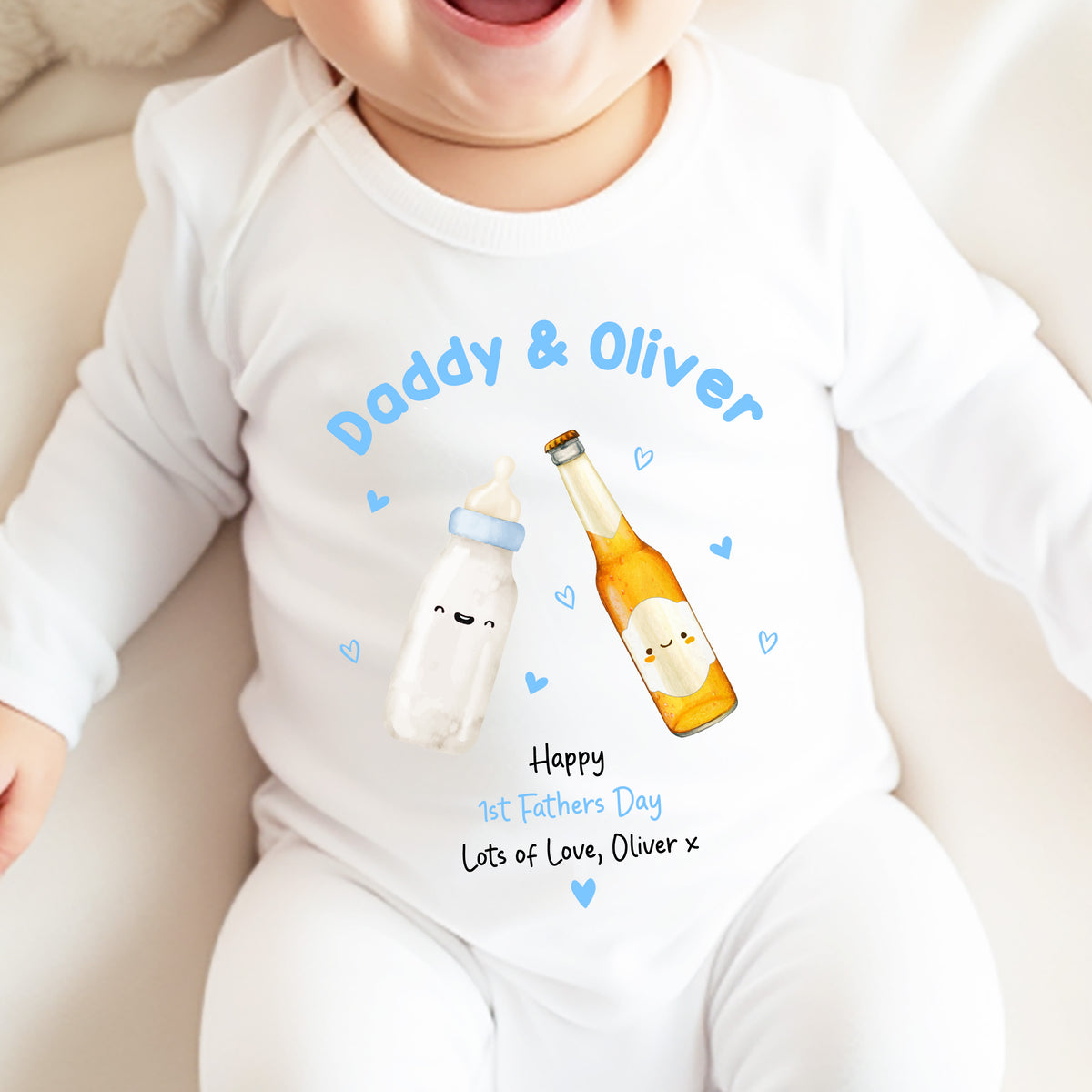 1st Fathers Day Baby Grow | First Fathers Day Gift | 1st Fathers Day Sleepsuit, 1st Fathers Day Bib | Daddy's 1st Fathers Day | 1st Romper