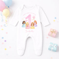 Personalised 1st Birthday Pyjamas, First Bib | Princesses | When I Wake Up I Will Be 1, Boys 1st Birthday Pyjamas