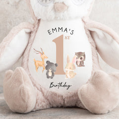 Personalised 1st Birthday Teddy | Owl Animals | 1st Birthday Gift | First Birthday Gift, 1st Birthday Present | 1st Birthday Keepsake