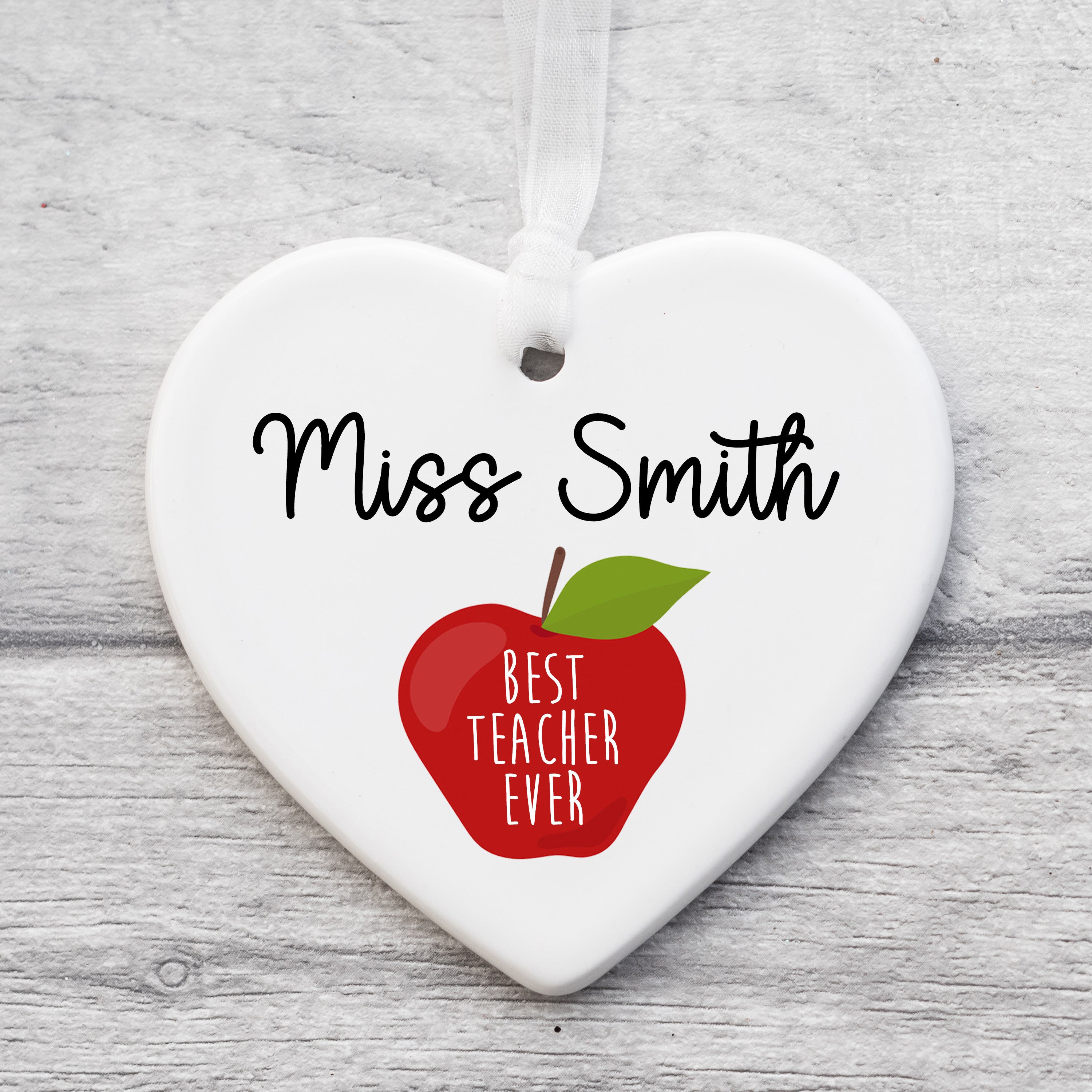 Thank You Teacher Gift, Personalised Teacher Ceramic | Personalised Teacher Gift, Teacher Present. End Of Term Gift, TA Gift - Apple