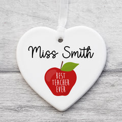 Thank You Teacher Gift, Personalised Teacher Ceramic | Personalised Teacher Gift, Teacher Present. End Of Term Gift, TA Gift - Apple