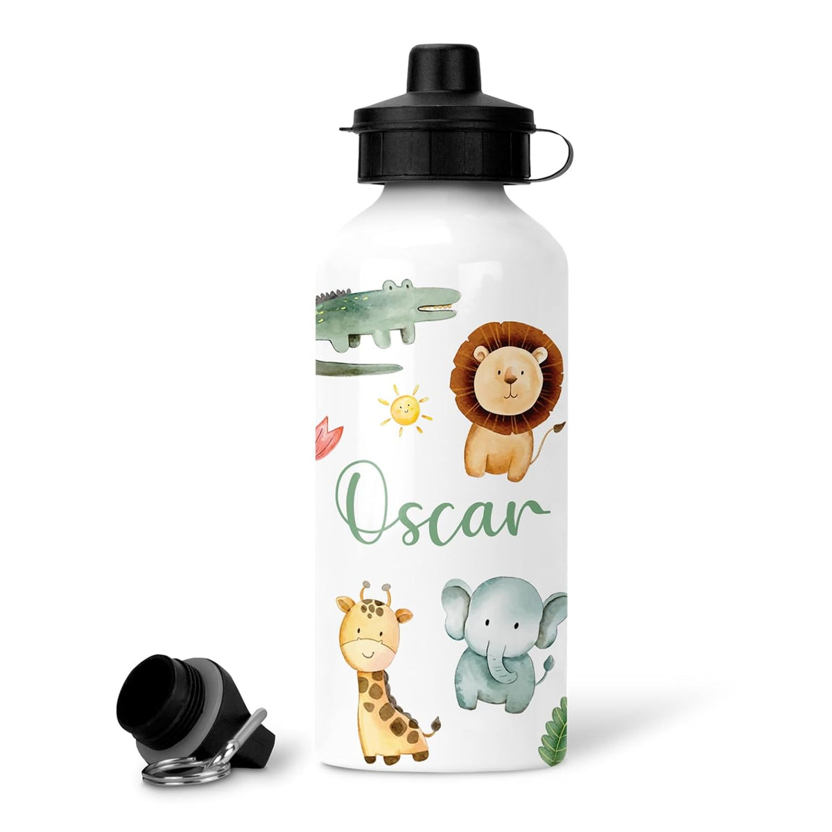 Personalised Kids Water Bottle | Safari | Custom Children's Bottle | Personalised School Bottle | Back to School Bottle, Personalised Boy Bottle, Personalised Girl Bottle