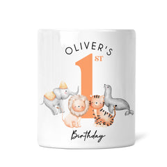 Personalised 1st Birthday Money Box | Personalised 1st Birthday Gift, First Birthday Gift, First Birthday Money Box | 1st Birthday Safari