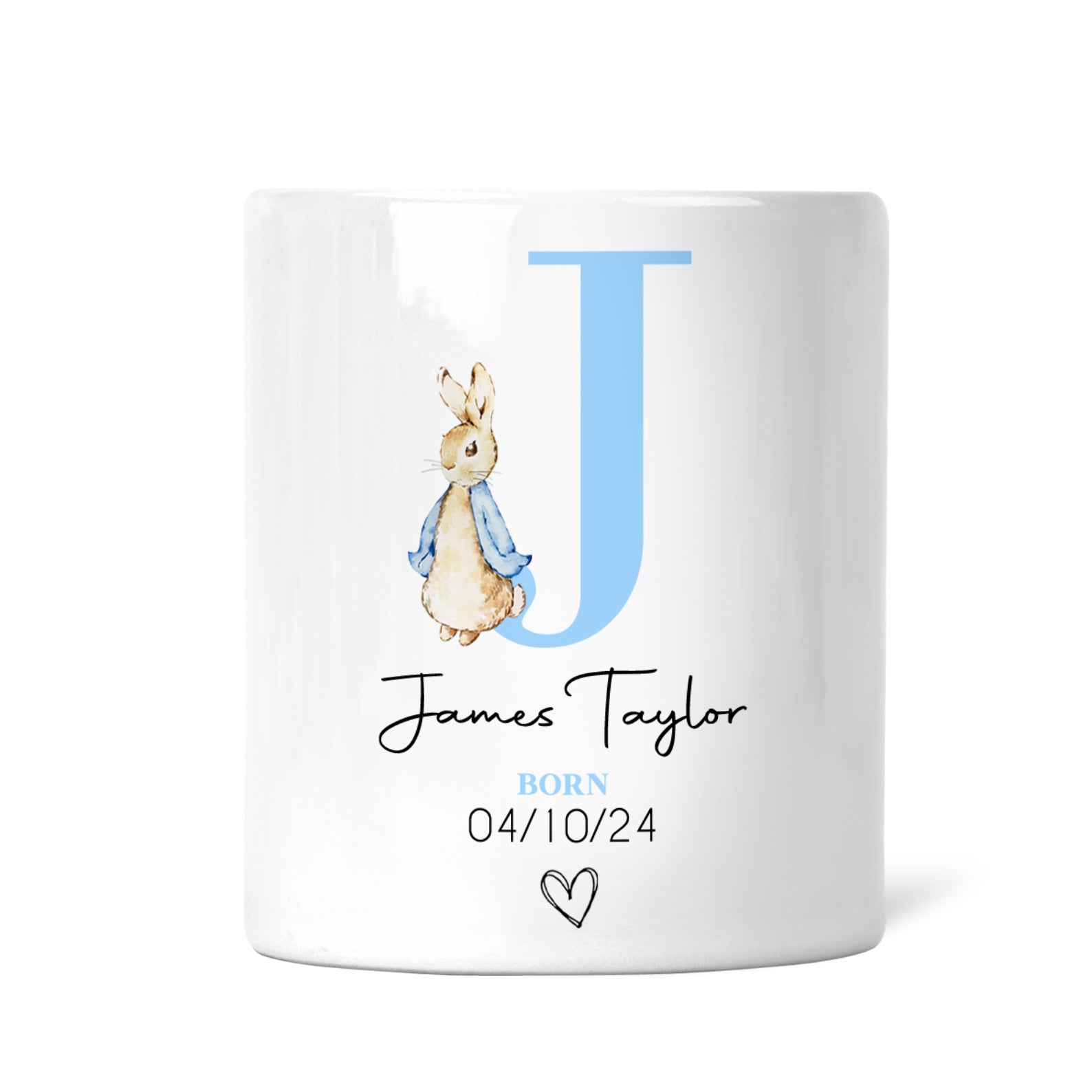 Personalised Newborn Money Box | Personalised New Baby Gift, Newborn Gift, New Baby Keepsake | Gift for New Baby, Blue Bunny