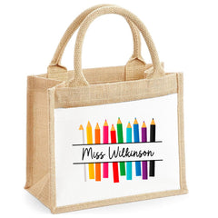 Thank You Teacher Gift, Personalised Teacher Bag | Personalised Teacher Gift, Teacher Present. End Of Term Gift, TA Gift - Teacher Pencils