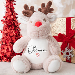 Personalised Christmas Teddy | Reindeer Teddy | Personalised Christmas Gift, Baby Christmas Kids, Children's Christmas Gift | Handwritten Heart