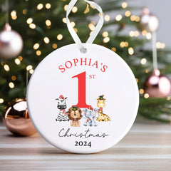 Personalised Baby's First Christmas Bauble | Babys 1st Christmas Bauble | Baby’s 1st Christmas Gift | 1st Christmas Decoration - Animals