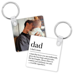 Personalised Dad Keyring | Personalised Fathers Day Gift, Fathers Day Keyring | Gifts for Dad, Dad Photo Gift | Dad Birthday Gift | Definition