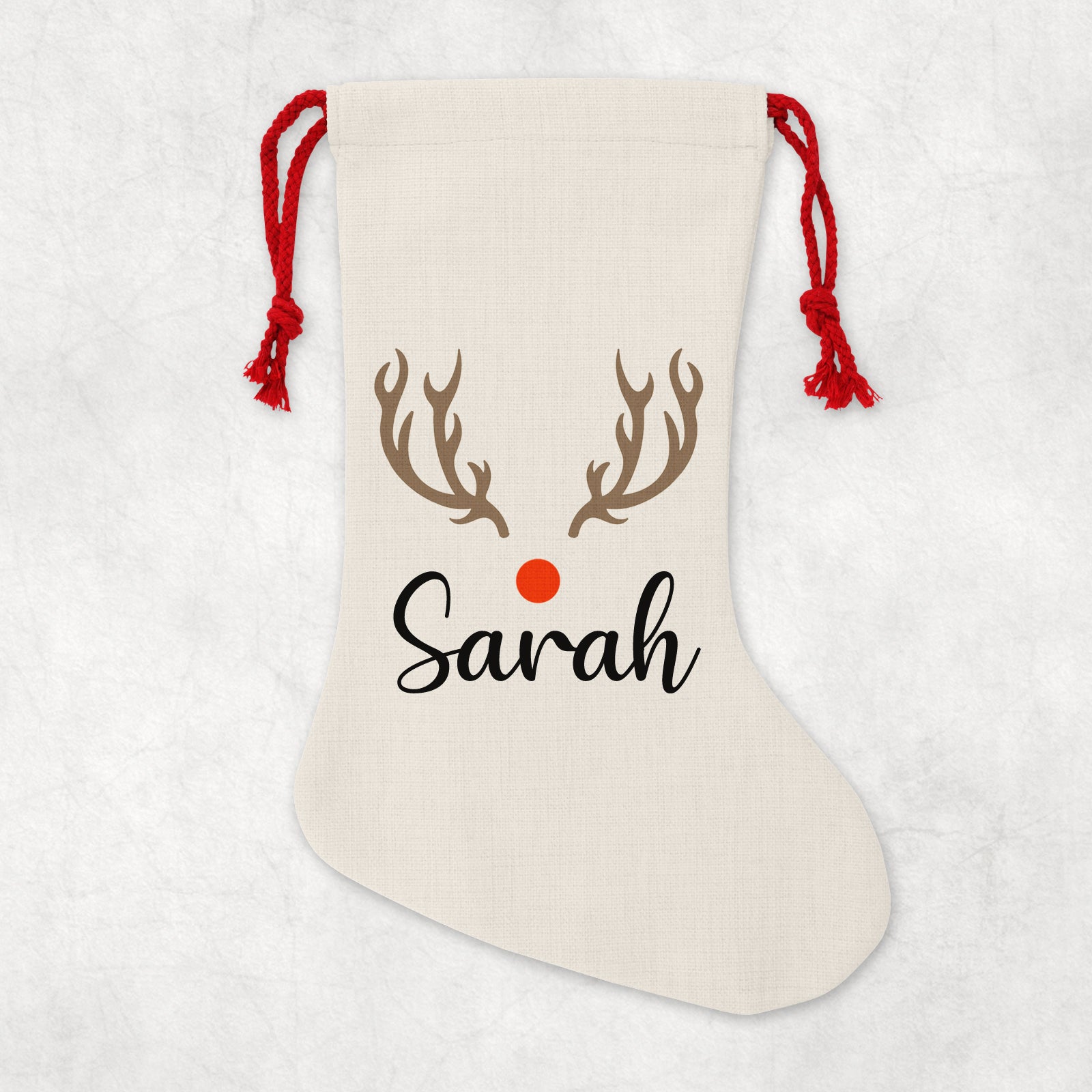 Personalised Christmas Sack | Custom Christmas Stocking | Custom Santa Sack For Kids, Children's Christmas Sack - Reindeer