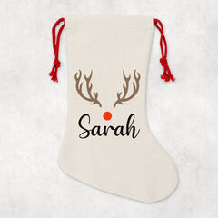 Personalised Christmas Sack | Custom Christmas Stocking | Custom Santa Sack For Kids, Children's Christmas Sack - Reindeer