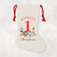 Personalised Christmas Sack | Custom Christmas Stocking | Custom Santa Sack For Kids, Children's Christmas Sack - Christmas Animals