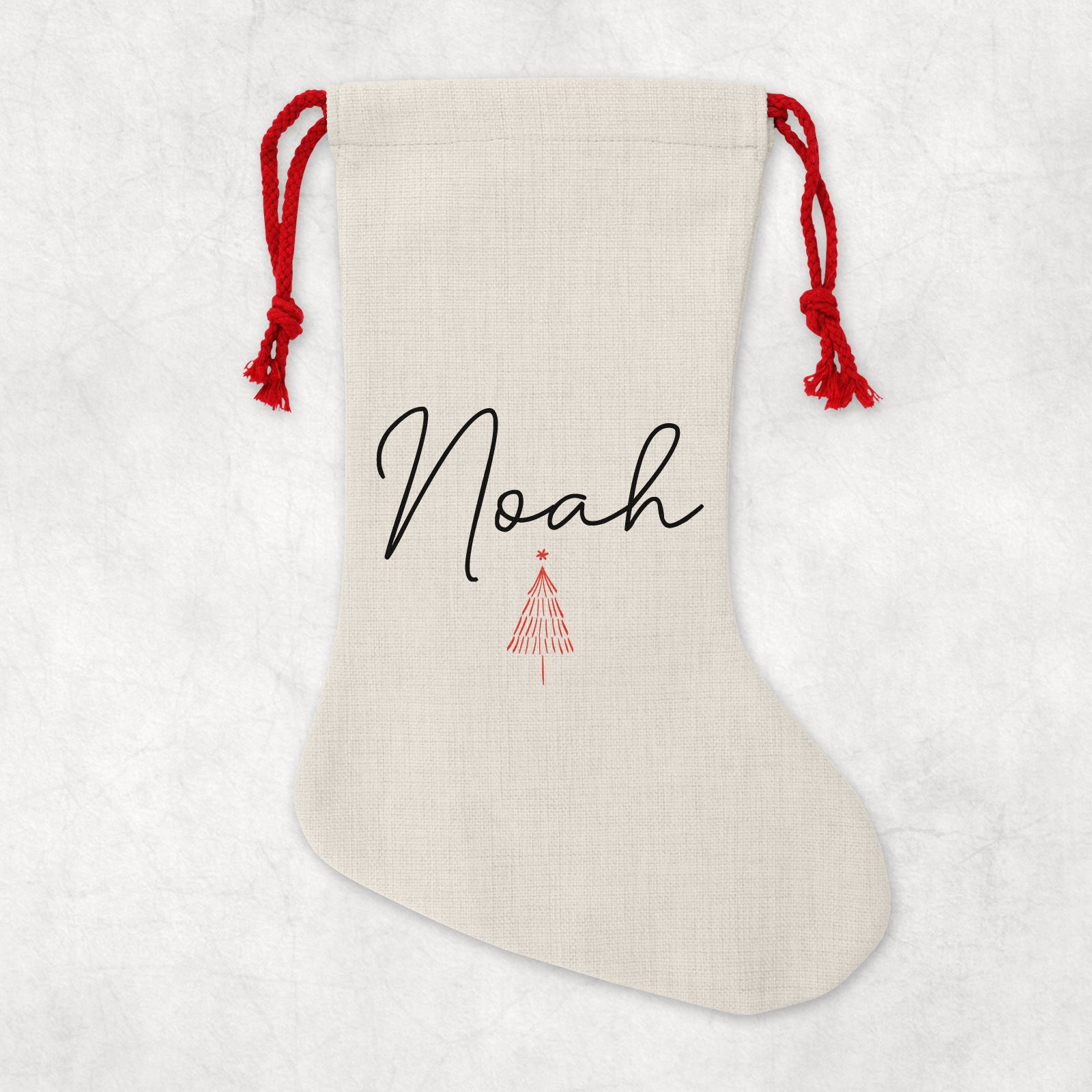 Personalised Christmas Sack | Custom Christmas Stocking | Custom Santa Sack For Kids, Children's Christmas Sack - Handwritten Tree