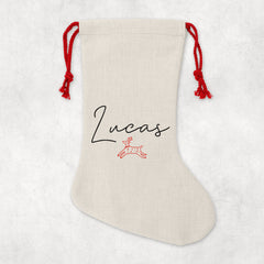 Personalised Christmas Sack | Custom Christmas Stocking | Custom Santa Sack For Kids, Children's Christmas Sack - Handwritten Reindeer