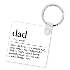 Personalised Dad Keyring | Personalised Fathers Day Gift, Fathers Day Keyring | Gifts for Dad, Dad Photo Gift | Dad Birthday Gift | Definition