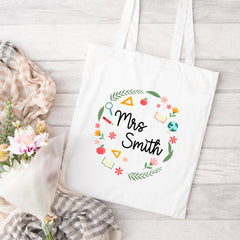 Thank You Teacher Gift, Personalised Teacher Bag | Personalised Teacher Gift, Teacher Present. End Of Term Gift, TA Gift - Teacher Wreath