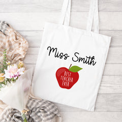 Thank You Teacher Gift, Personalised Teacher Bag | Personalised Teacher Gift, Teacher Present. End Of Term Gift, TA Gift - Teacher Apple