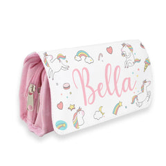 Personalised Children’s Pencil Case | Pencil Case for Girls, Pencil Case for Boys - Back to School | Custom Kids Pencil Case - Unicorns