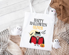Personalised Halloween Trick or Treat Bag | Vampire | Halloween Tote Bag | Personalised Halloween Gift