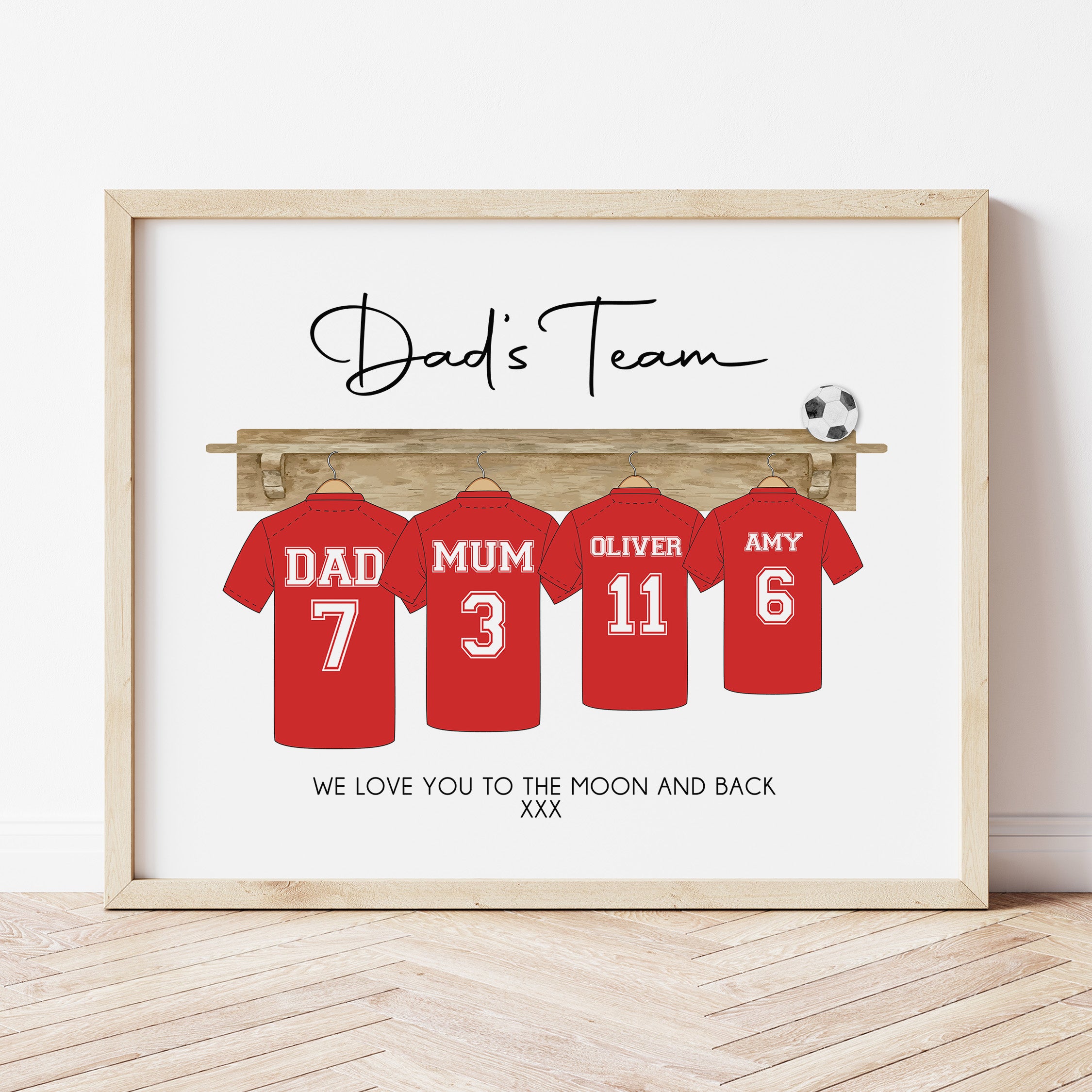 Personalised Father's Day Gift | Personalised Father's Day Football Print | Personalised Dad Print, Dad Gift, Dad's Team, Gifts for Dad