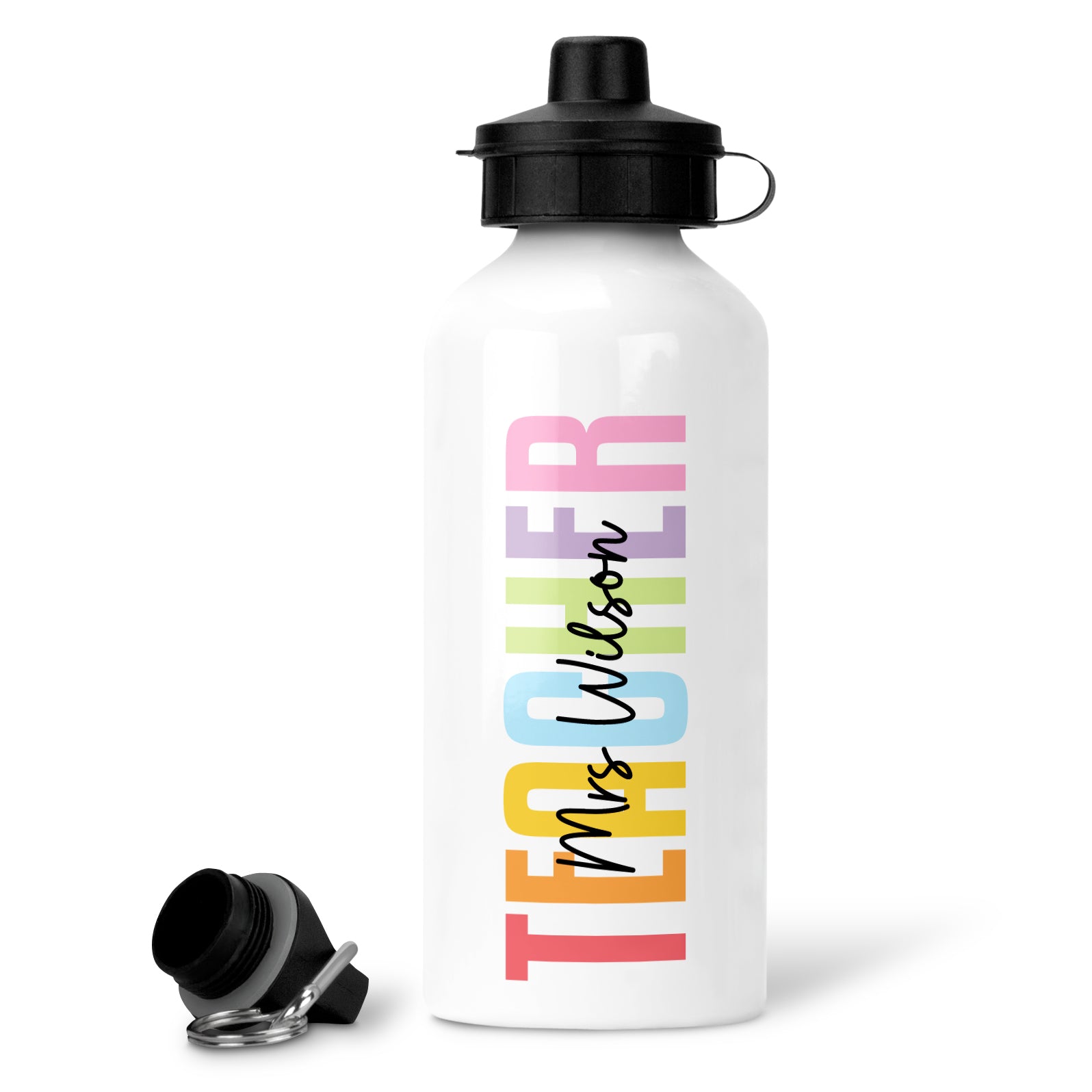 Thank You Teacher Gift - Watercolour Bottle | Personalised Teacher Gift, Thank You Teacher Present. End Of Term Gift, Teacher Assistant Gift