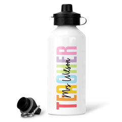 Thank You Teacher Gift - Watercolour Bottle | Personalised Teacher Gift, Thank You Teacher Present. End Of Term Gift, Teacher Assistant Gift