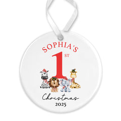 Personalised Baby's First Christmas Bauble | Babys 1st Christmas Bauble | Baby’s 1st Christmas Gift | 1st Christmas Decoration - Animals
