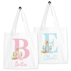 Personalised Easter Bag | Initial Pink or Blue | Personalised Easter Tote, Custom Easter Hunt Bag, Personalised Easter Gift, Easter Basket
