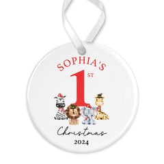Personalised Baby's First Christmas Bauble | Babys 1st Christmas Bauble | Baby’s 1st Christmas Gift | 1st Christmas Decoration - Animals