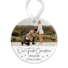 Personalised Engagement Bauble | First Christmas Engaged Bauble | 1st Christmas Engaged Gift | First Christmas Engagement Keepsake - Photo Upload