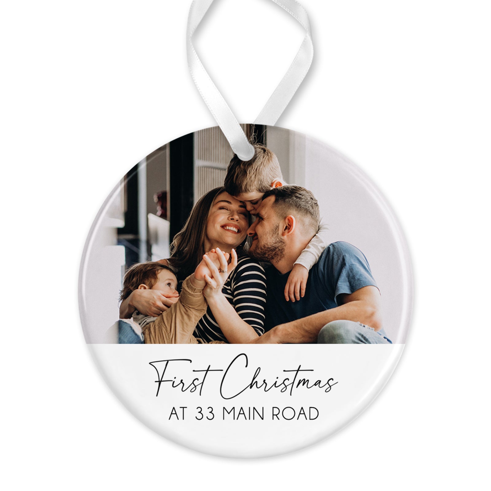 Personalised Christmas Bauble | First Christmas At New Home Bauble, 1st Christmas At Decoration Keepsake | New Home Gift - Photo Upload