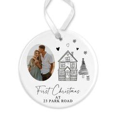 Personalised Christmas Bauble | First Christmas At New Home Bauble, 1st Christmas At Decoration Keepsake | New Home Gift - Photo Illustration