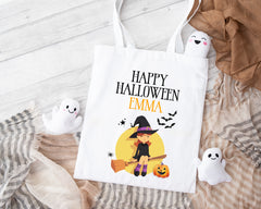 Personalised Halloween Trick or Treat Bag | Witch | Halloween Tote Bag | Personalised Halloween Gift